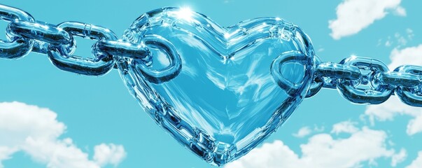 Sleek Transparent Heart Chain in Anime Style