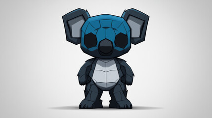 Obraz premium Cute blue and grey polygonal koala.