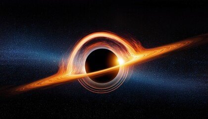 A massive black hole at the center of the cosmic void. its core a deep impenetrable black.