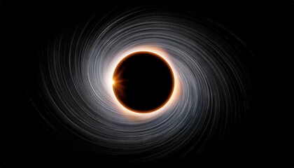 A massive black hole at the center of the cosmic void. its core a deep impenetrable black.