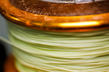 close up of fishing line background