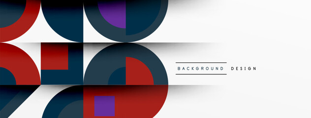 Obraz premium Geometric design abstract background - circles squares