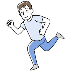 笑顔でランニングする男性