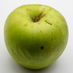 ripe tasty green apple with isolated on white