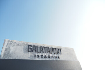  Galataport text sign in eminonu