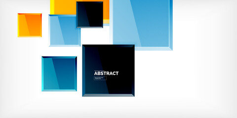 Fototapeta premium Colorful squares with reflections abstract background design. Vector Illustration For Wallpaper, Banner, Background, Card, Book Illustration, landing page