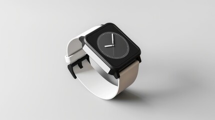 Minimalist 3D Smartwatch Design on Clean Background