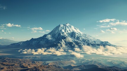 Snow-Capped Iztaccihuatl Mountain in Mexico