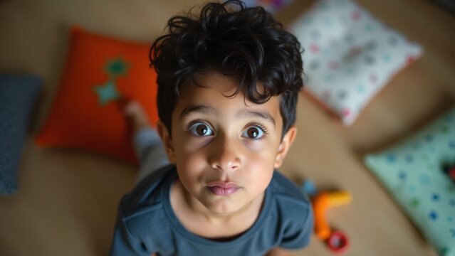 High Angle Guilty Indian Boy