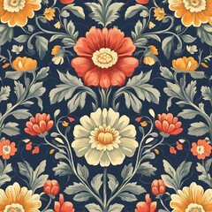 Vibrant Pattern of Colorful Flowers Creating a Bright Floral Display picture