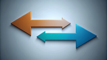 Two arrows crossing in opposite directions, symbolizing exchange, trade, or swap, against a subtle gradient background,