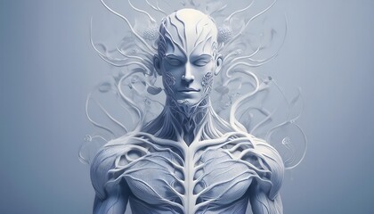 Fototapeta premium Parasitic Relationship Concept - Visualization of human figures prone to parasitic diseases.