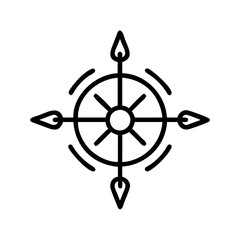 Obraz premium Vector icon of Tarot Soul's Compass featuring a compass design with directional arrows 