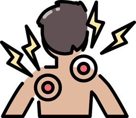 Back and muscle aches line icon