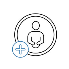 add friend concept line icon. Simple element illustration. add friend concept outline symbol design.