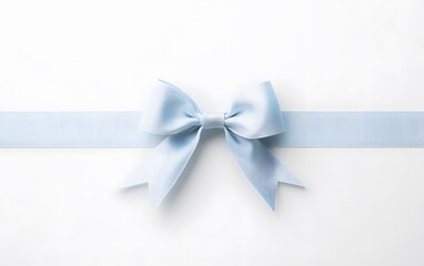 blue bow on white background