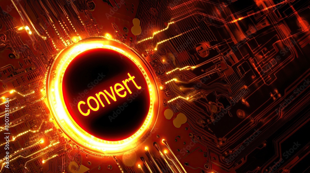 Poster glowing processor with convert text in luminous circuitry
