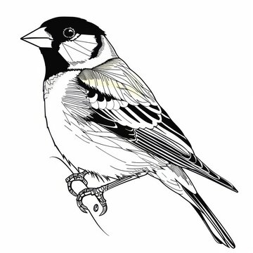 recommend clip art: Elegant Goldfinch Illustration on Clean Background