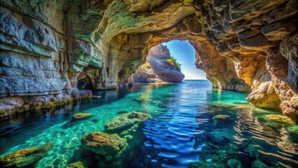 Exploring the magnificent underwater caves at Vis Island, Croatia, Vis Island, Croatian sea, underwater