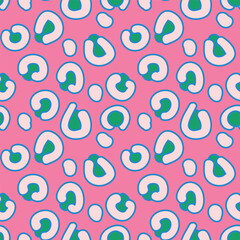Leopard skin print. Groovy. Seamless. Abstract. Hand drawn