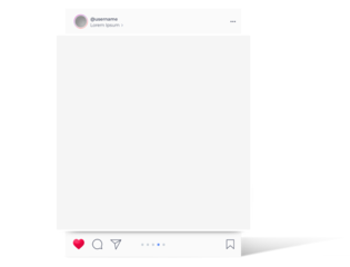 Social media post interface mockup with shadow. Social media mobile app page template design for user carousel post feed. Minimal design interface mobile app template of popular social network