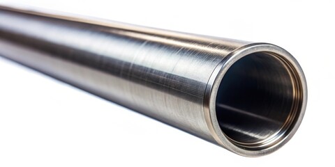 Close up view of metal pipe, metal, pipe, industrial, close up, detail, silver, shiny, construction, plumbing, equipment