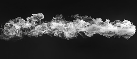 Abstract white smoke wisps on black background.