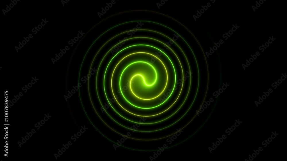Poster neon circle animation video on black background .circle frame loop and glowing.