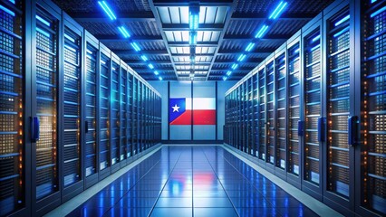 Obraz premium Taiwanese domain .tw on server room background. Internet in Taiwan conceptual rendering, Taiwan, domain, .tw