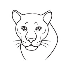 Panther line out vector style illustration.
