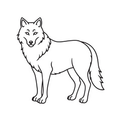 Wolf line out vector style illustration.