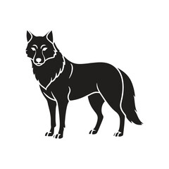 Wolf silhouette vector style illustration.