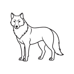 Wolf line out vector style illustration.