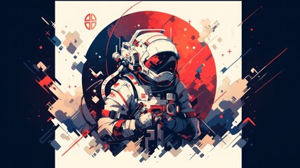 The "Astronaut" icon features a white-suited astronaut with a blue helmet and red accents, set against a space backdrop filled with stars and moon elements
