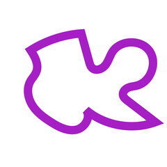 Purple outline abstract shapes vector