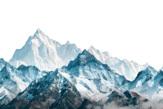 Transparent Mountain Peaks, A Misty View