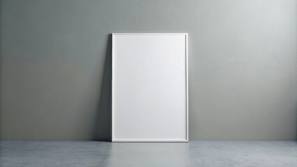 Mock up poster on gray background with vertical canvas , mock up, poster, blank, vertical, canvas, gray, wall, floor