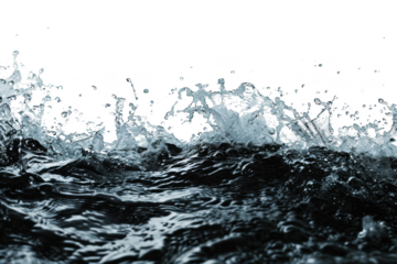 Transparent Water Splash on Black Background