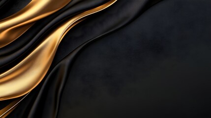 Fototapeta premium Luxurious Black Friday Sale Background - Premium Gold Textures on Elegant Black Satin for Exclusive Branding and Marketing Campaigns