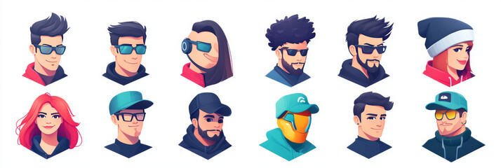 Collection of diverse cartoon avatars.