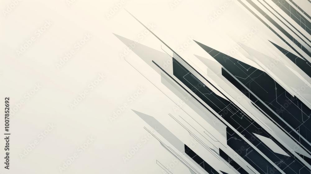 Poster an abstract black arrow background in a white and blue color theme symbolizes progress and direction