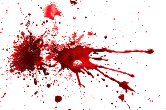 Blood Splatter Transparent Background - High-Quality Image for Design and Artistic Expression