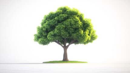 Obraz premium A single tree stands tall against a white backdrop.