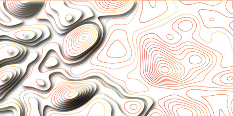 Abstract white papercut background with waves. Abstract papercut and multi-layer cutout geometric pattern on vector, Multi on white contours vector topography stylized height of the lines.