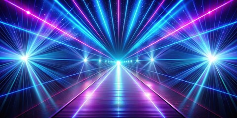 Blue and purple laser light tunnel background, alpha matte, laser, light, tunnel, blue, purple, abstract, futuristic, technology