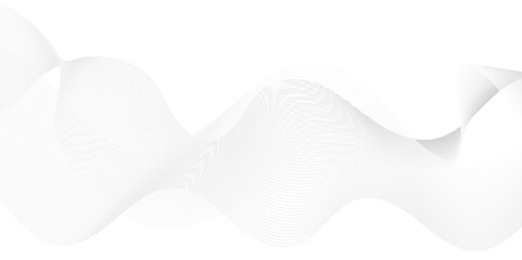 Vector wave digital white and gray blend futuristic technology flow tech transparent line stripe energy connection web music and sound, beautiful dynamic smooth space texture background.