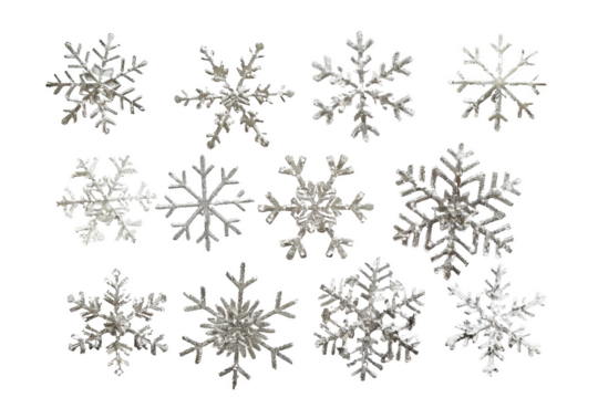 Transparent Silver Snowflake Ornament Collection: A Visual Delight