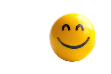 Fototapeta premium Transparent Happiness: A Yellow Sphere with a Smiley Face