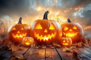 Halloween pumpkin scary jack o lantern holiday background