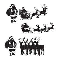 Santa Claus With Reindeer Sleigh
